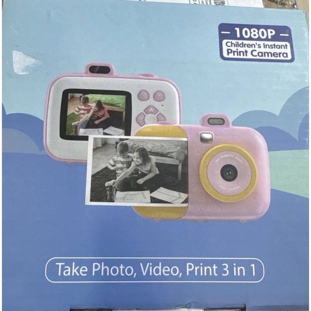 Instant Camera for Kids with Print Paper, 1080P HD Kids Camera Instant Print wit